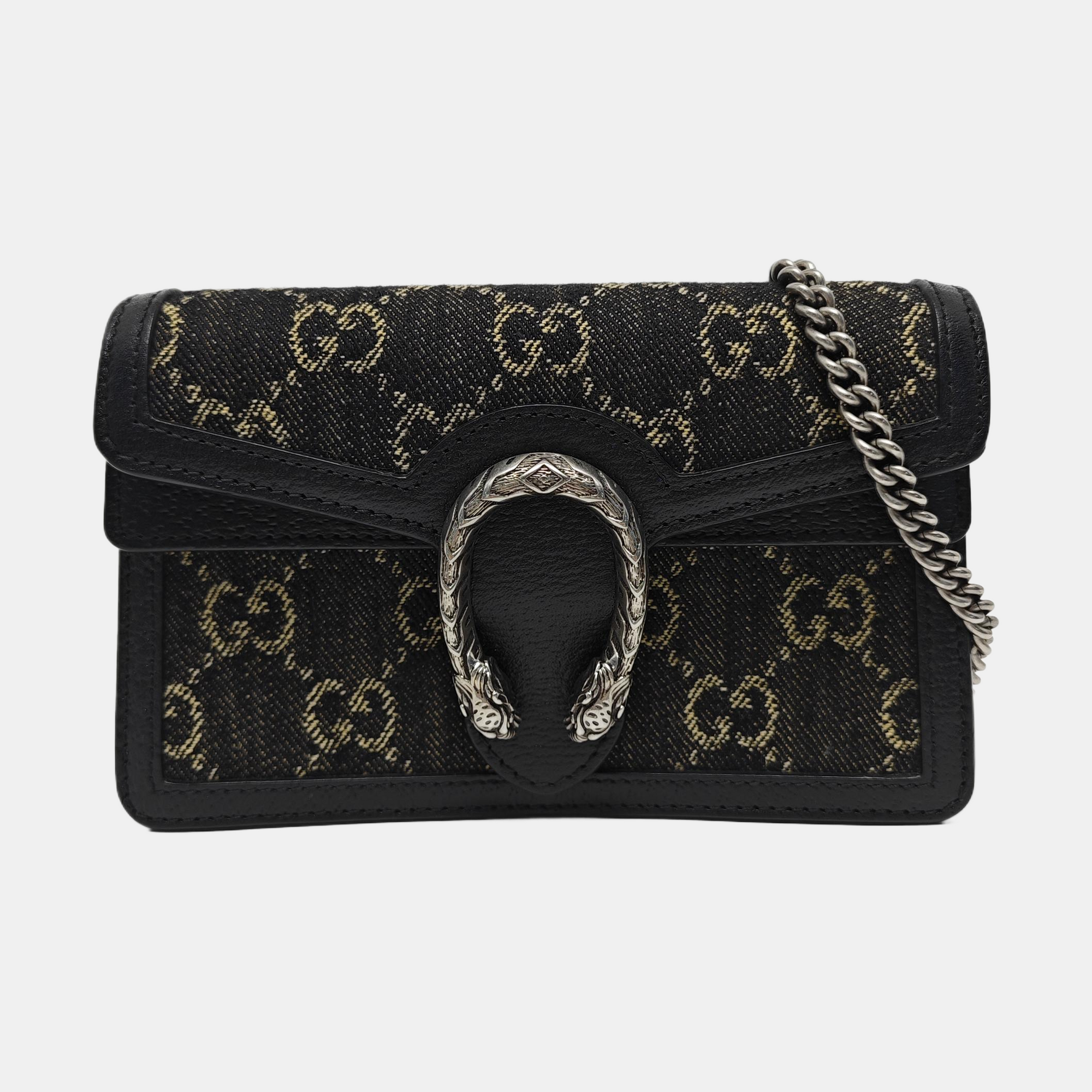Authenticated pre-owned  Dionysus Super Mini Monogram Denim Black - Crossbody Bag at Looply