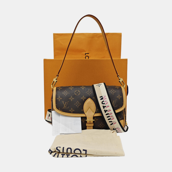DIANE Monogram Coated Canvas Brown