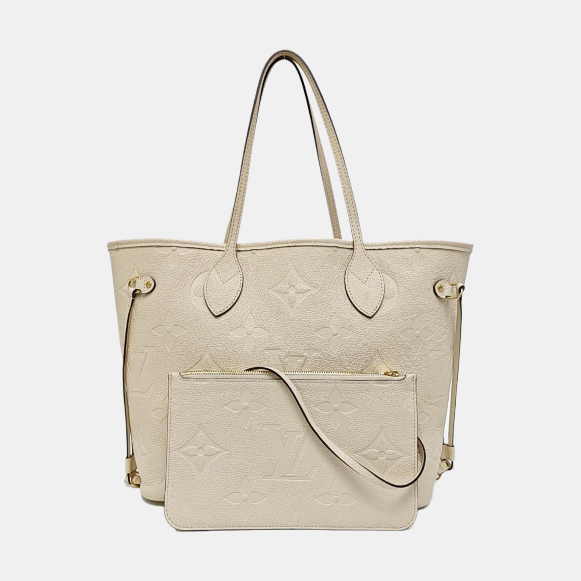 NEVERFULL MM Monogram Calfskin Beige