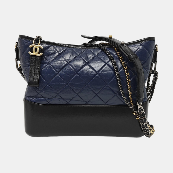 GABRIELLE Medium Quilted Calfskin Blue