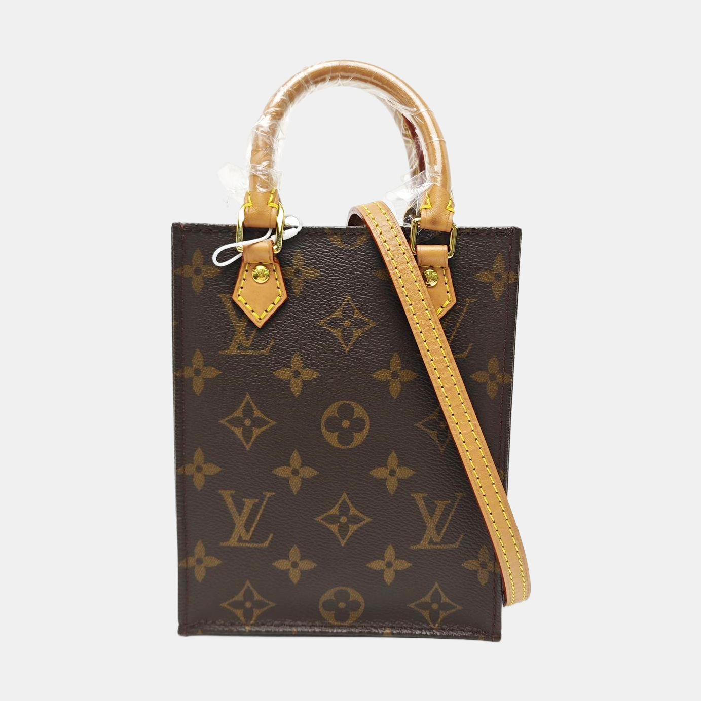 SAC PLAT Mini Monogram Coated Canvas Brown