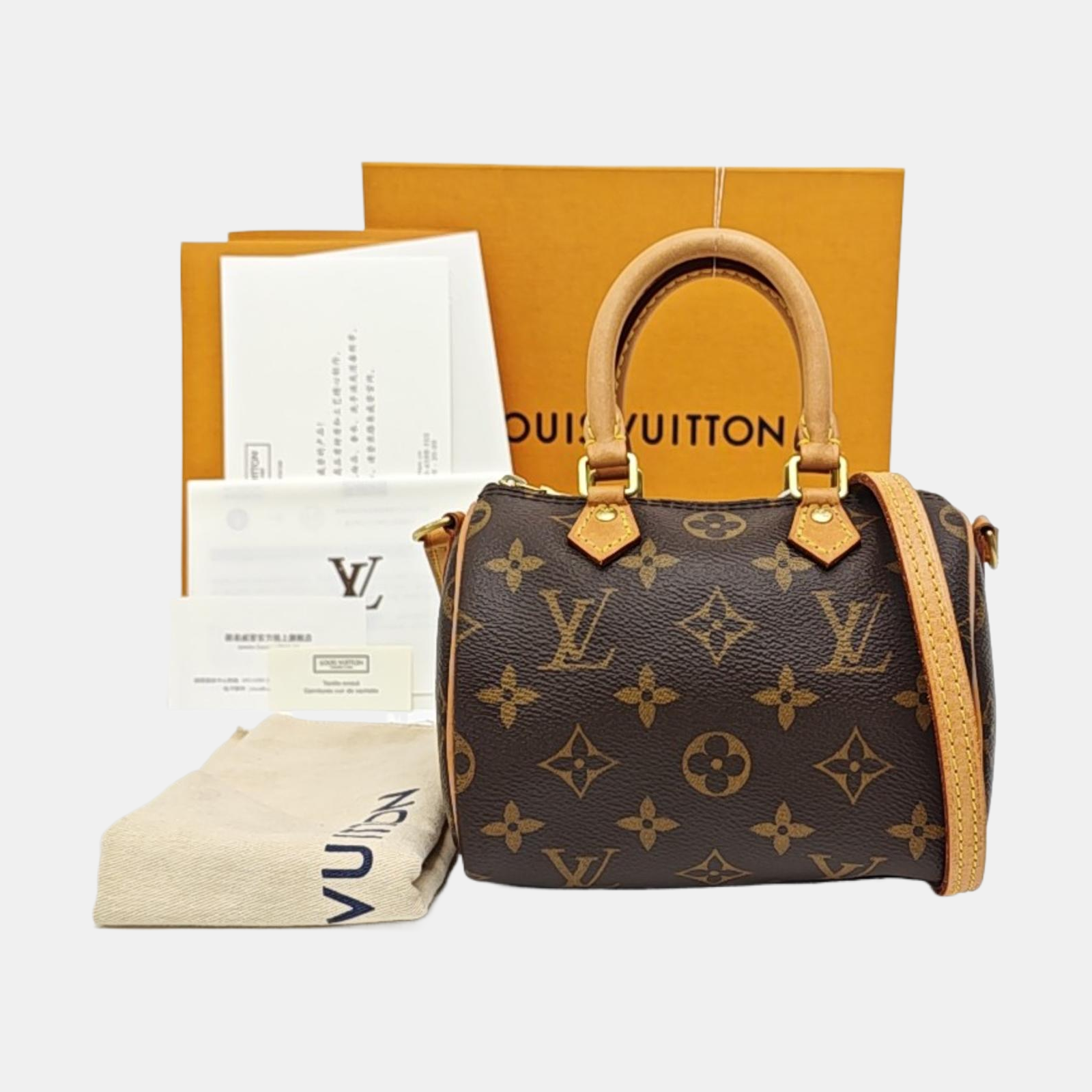 SPEEDY Nano Monogram Coated Canvas Brown