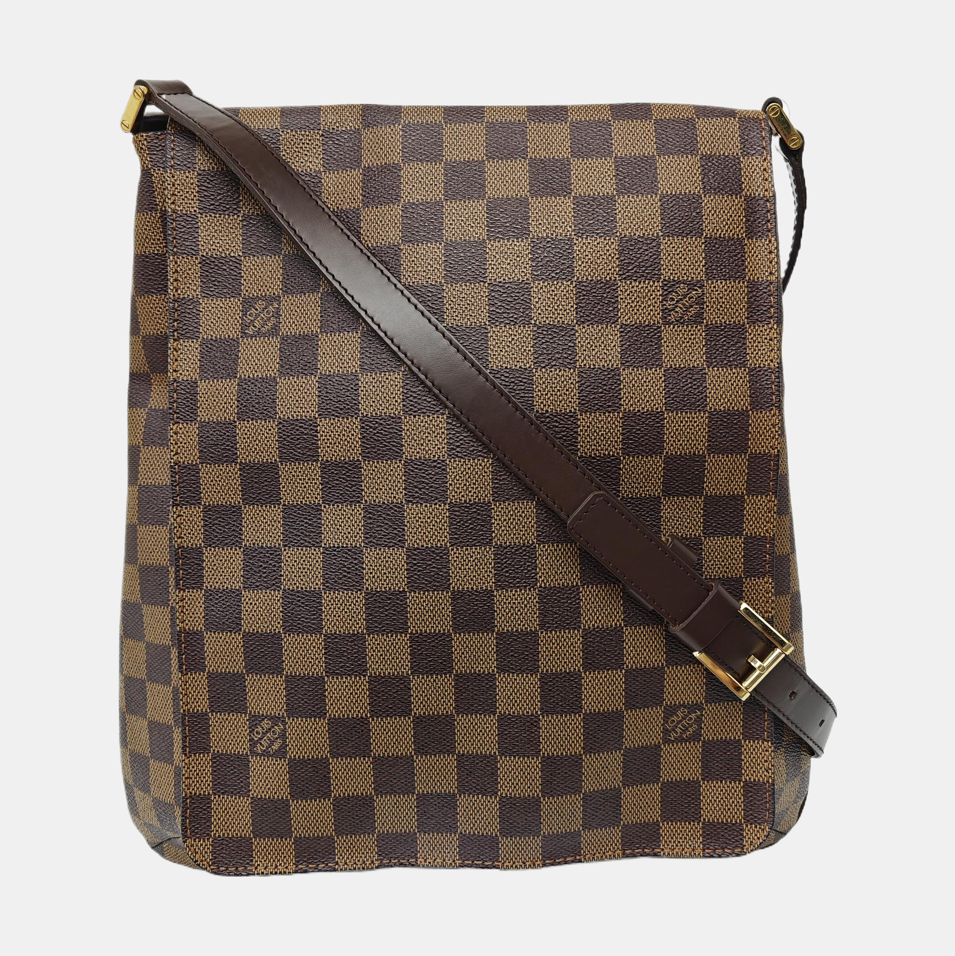 MUSETTE TANGO Damier Ebene Coated Canvas Brown