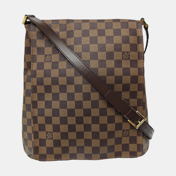 MUSETTE TANGO Damier Ebene Coated Canvas Brown