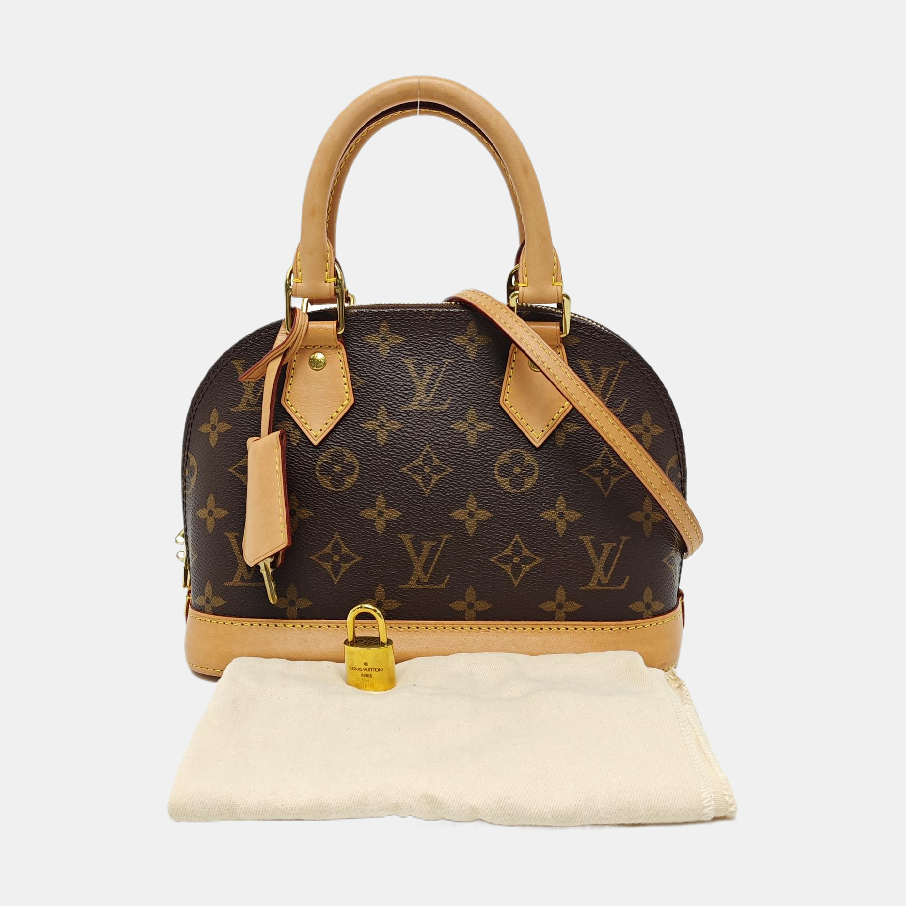 ALMA BB Monogram Coated Canvas Brown