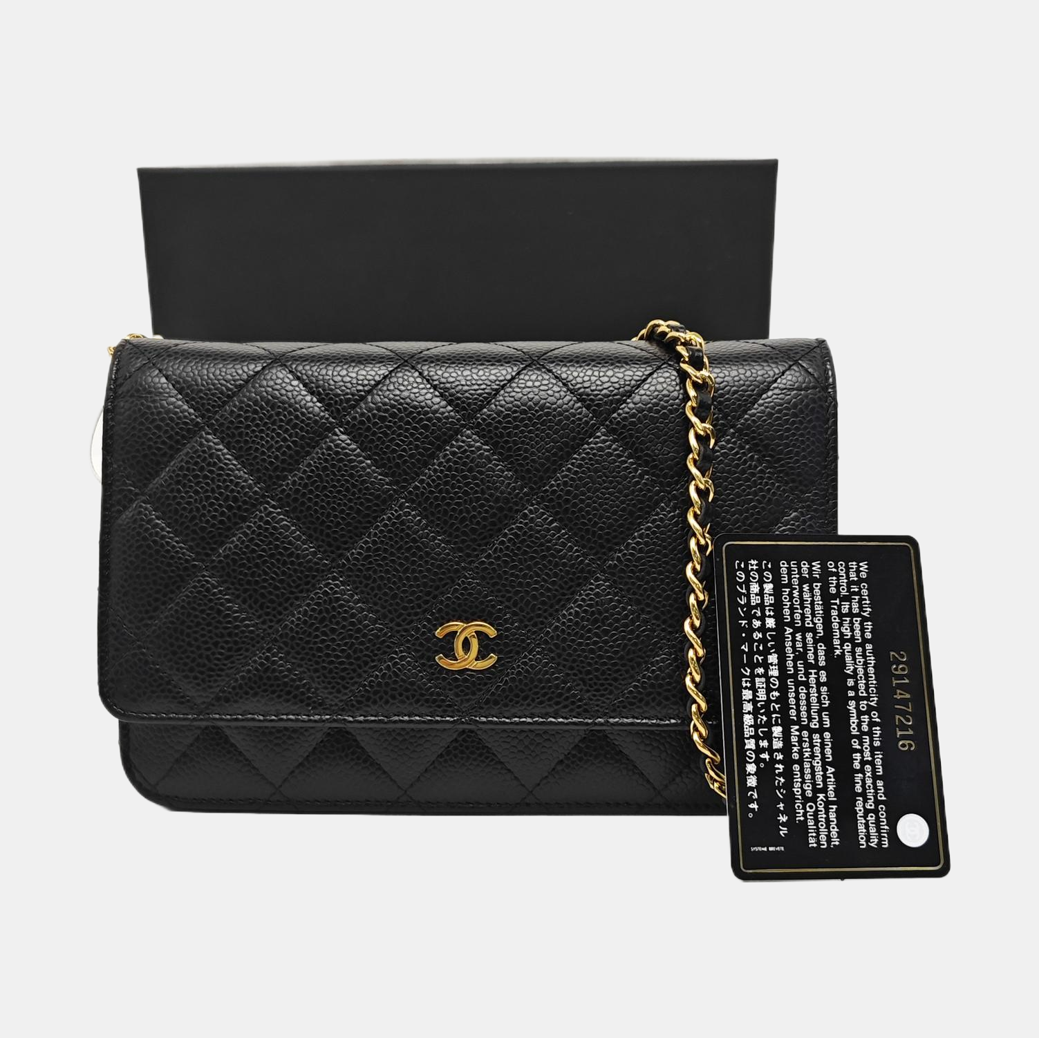 WOC Quilted Grained Calfskin Black