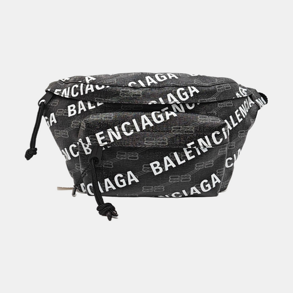 Coated Canvas Belt Bag Medium Black