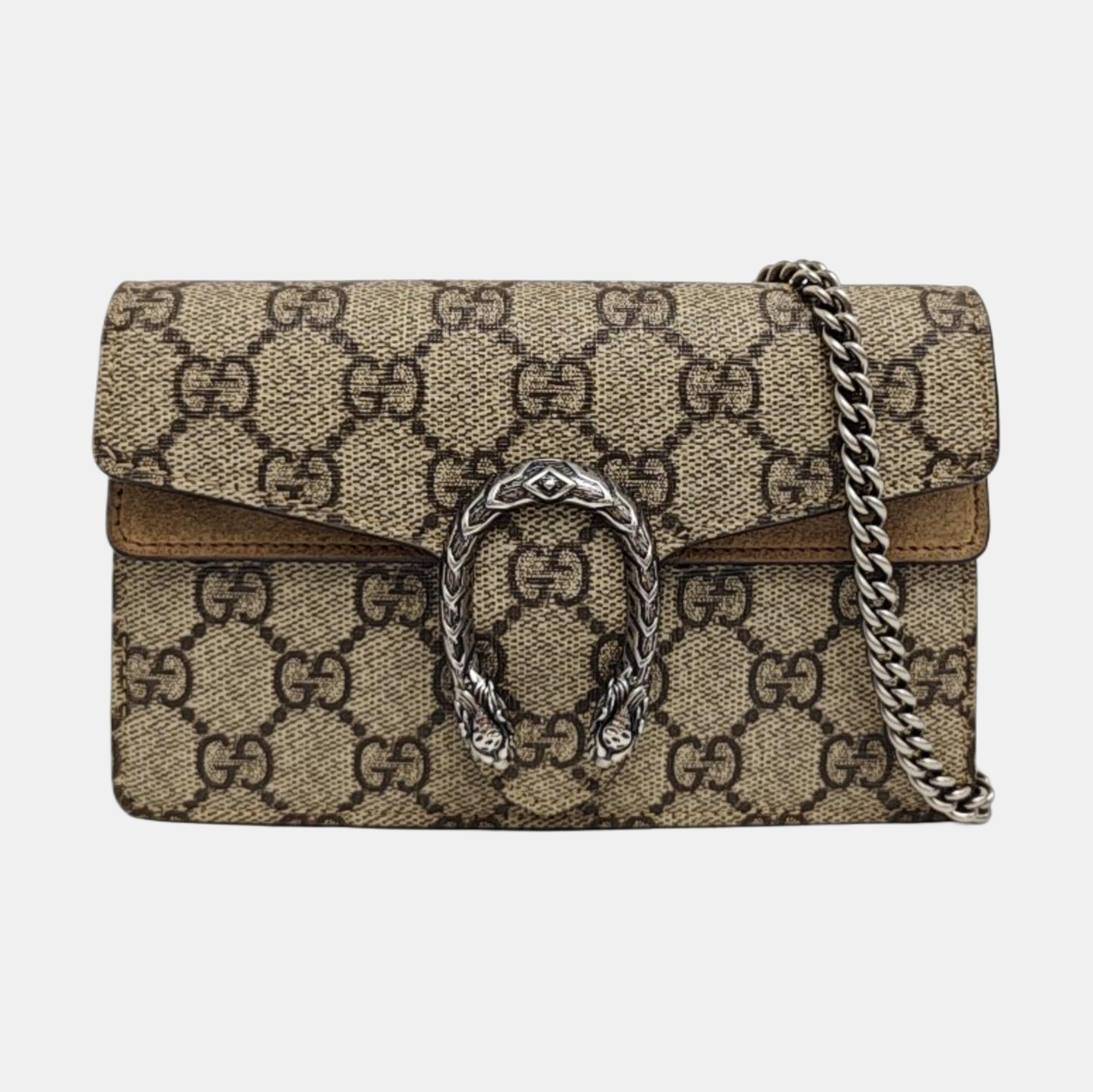 Dionysus Super Mini Monogram Coated Canvas Beige