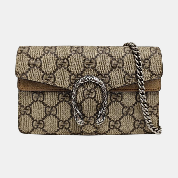 Dionysus Super Mini Monogram Coated Canvas Beige