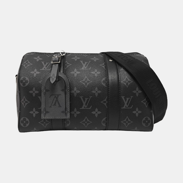 KEEPALL Monogram Coated Canvas Black