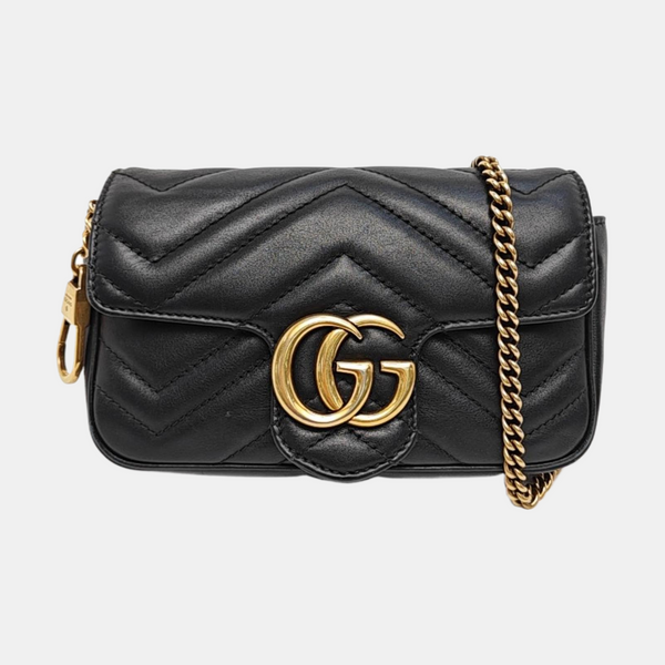 GG Marmont Mini Quilted Calfskin Black