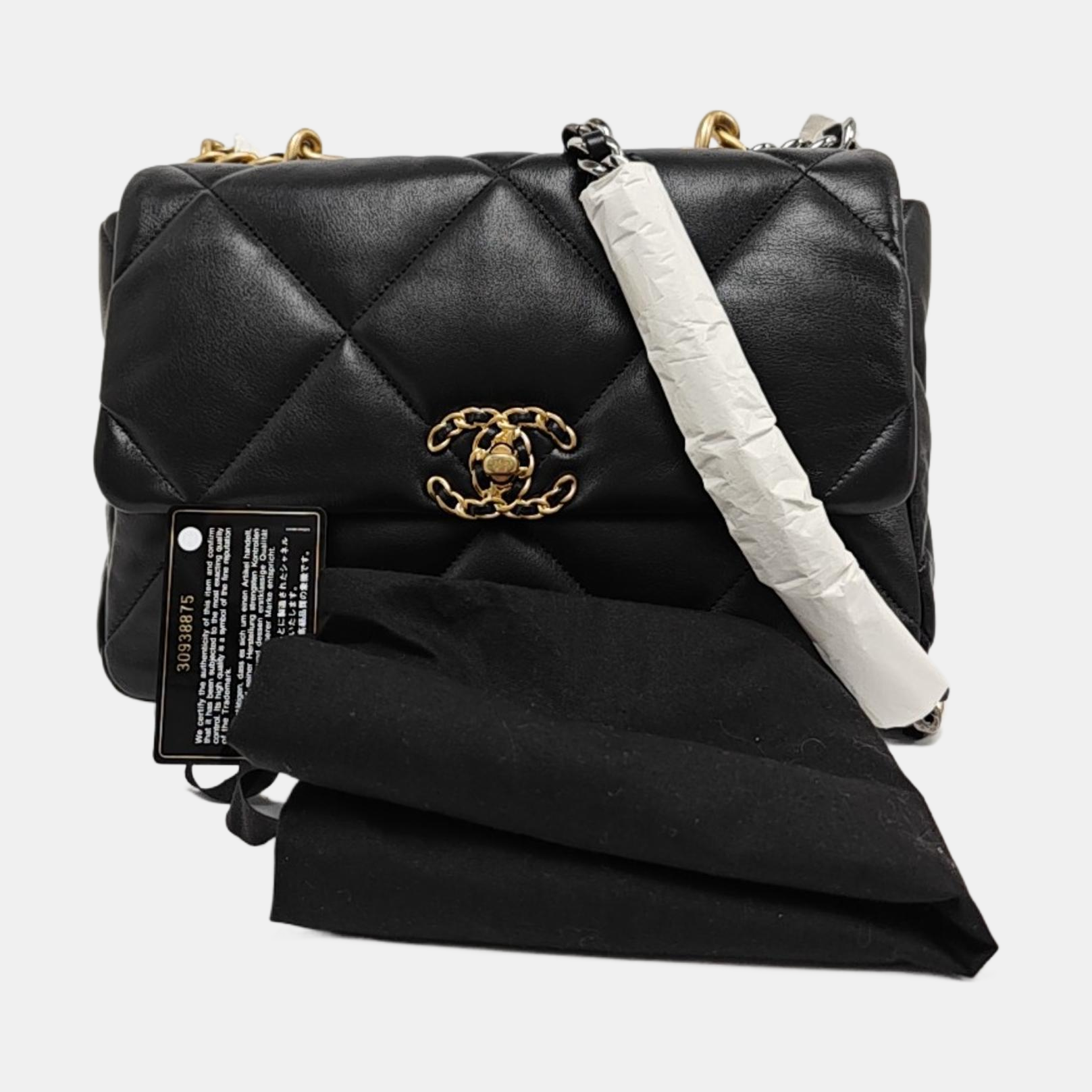 CHANEL 19 Large Quilted Lambskin Black