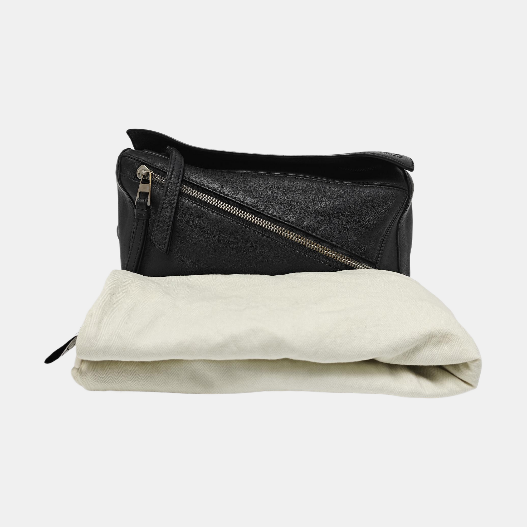 Puzzle Small Quilted Calfskin Black