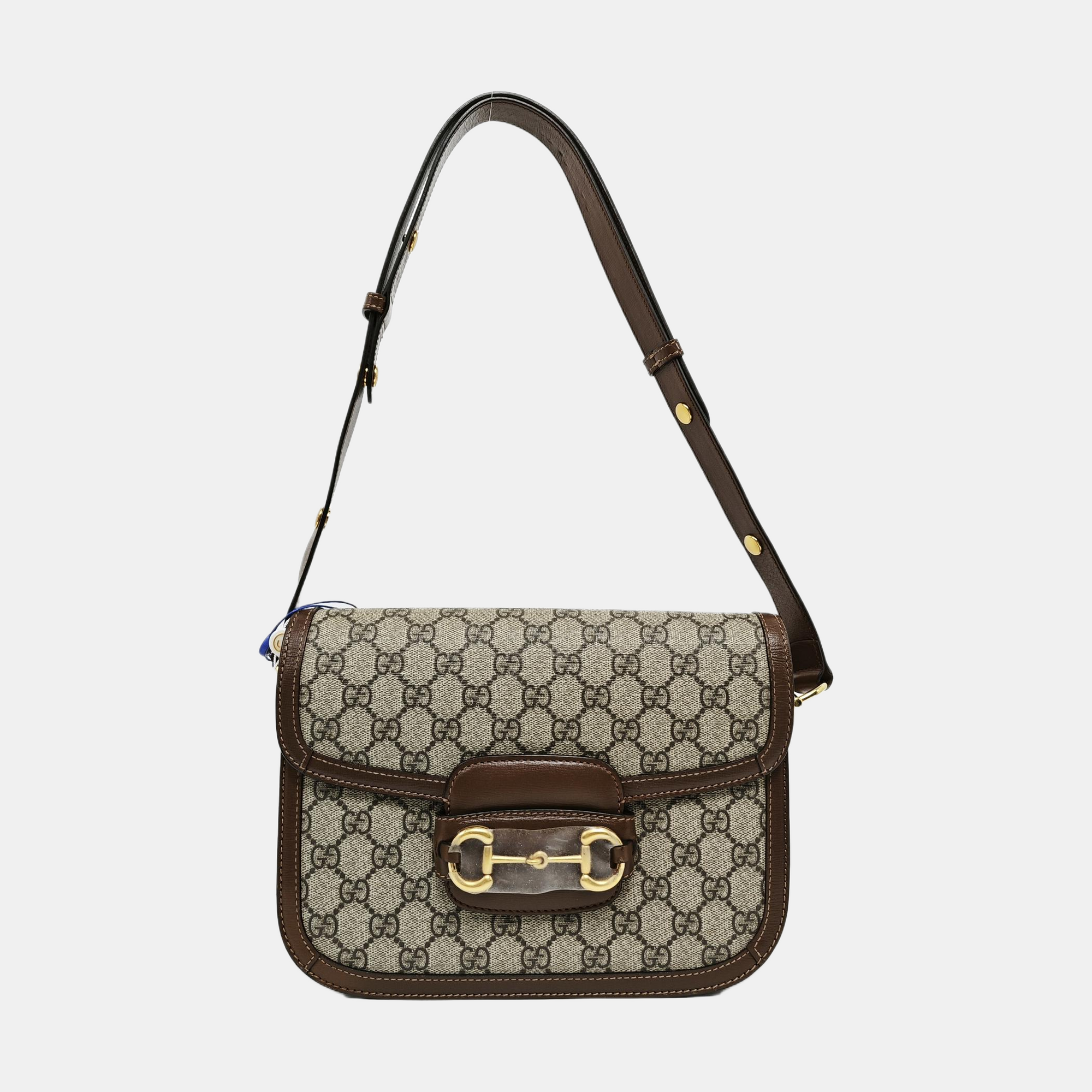 Horsebit 1955 Medium Monogram Coated Canvas Beige