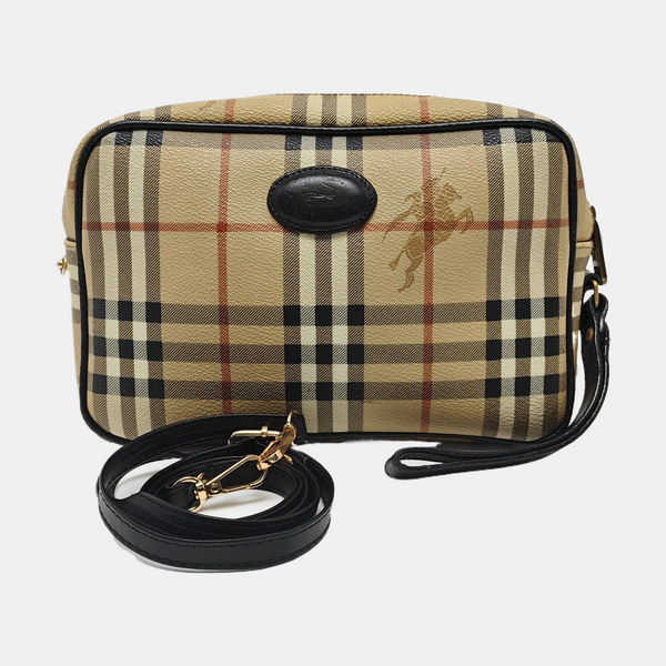 Coated Canvas Shoulder Bag Brown
