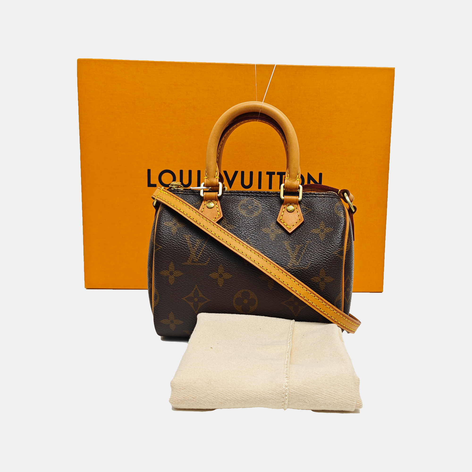 SPEEDY Nano Monogram Coated Canvas Brown
