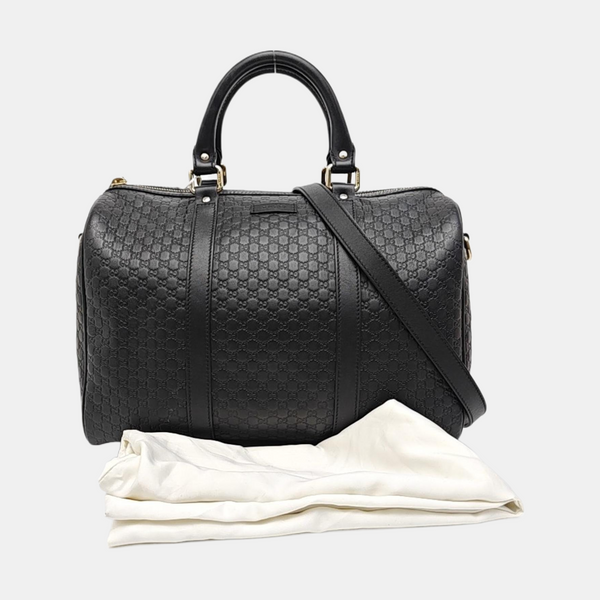 Microguccissima Monogram Calfskin Black