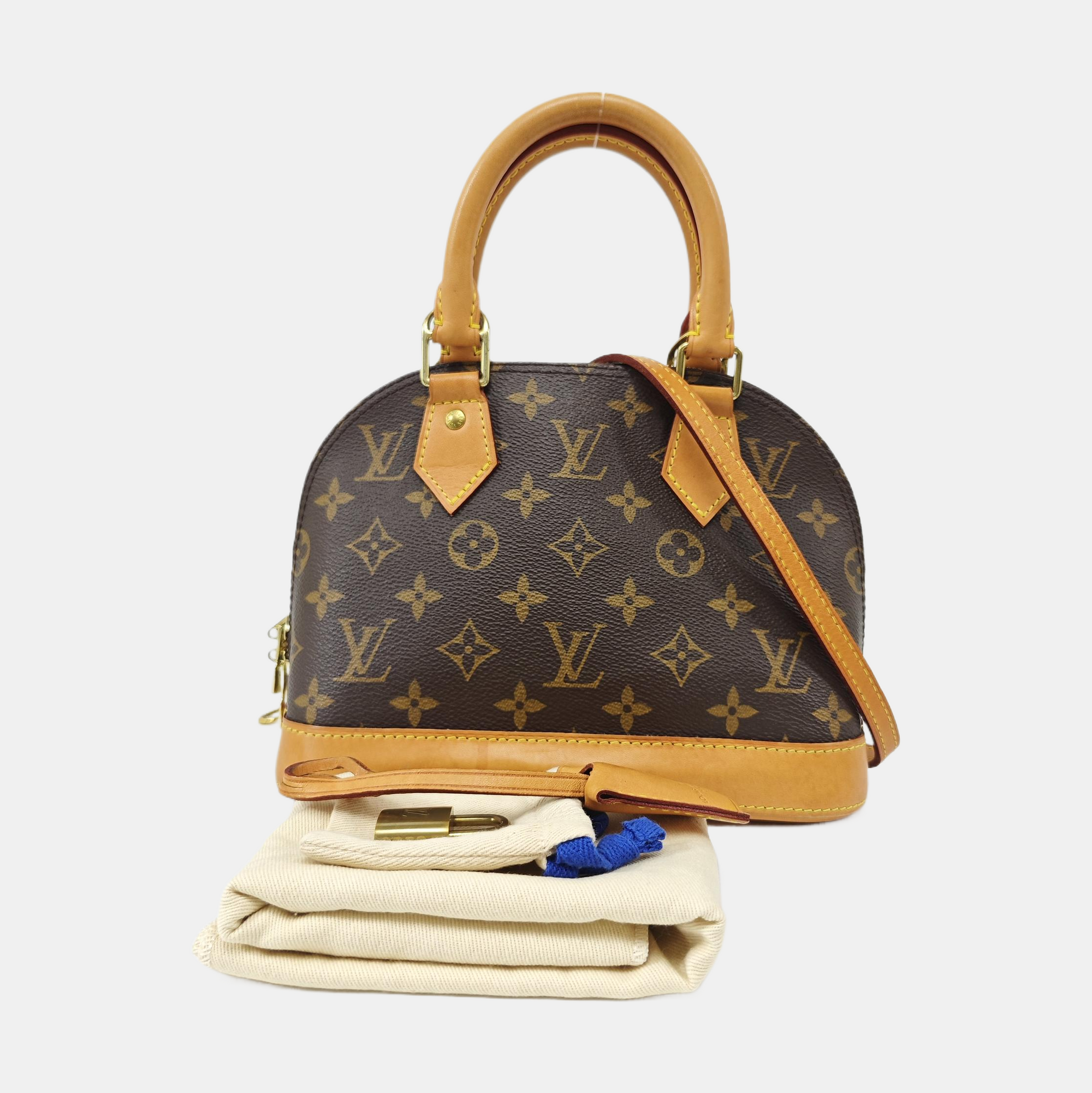 ALMA BB Monogram Coated Canvas Brown