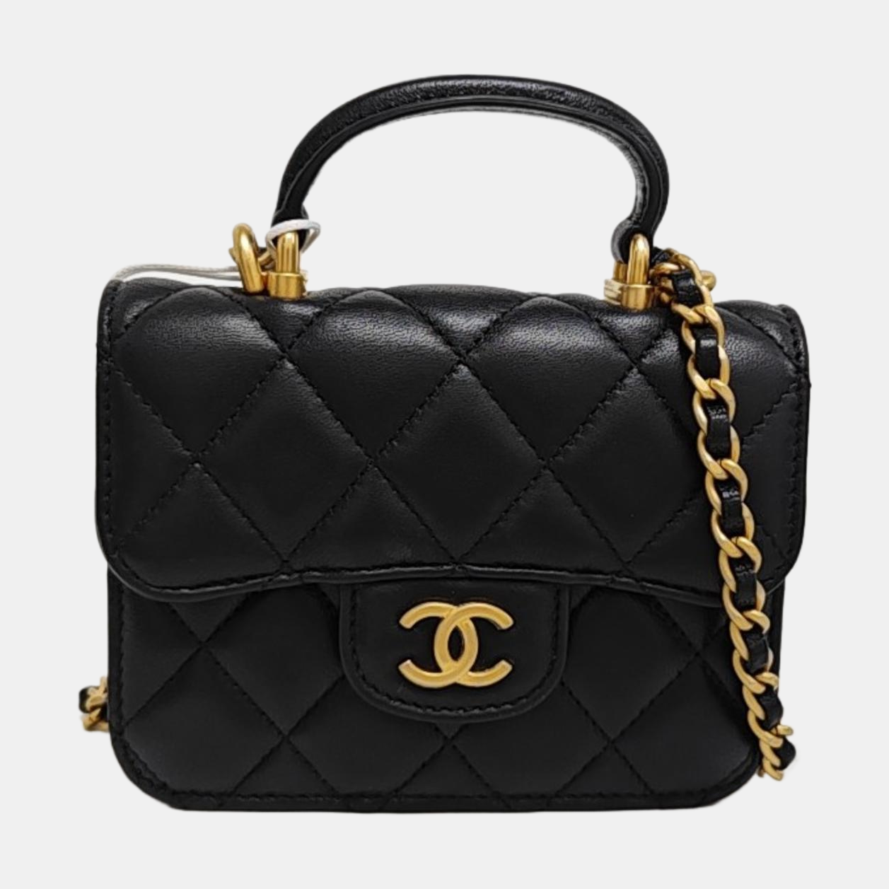 Quilted Lambskin Shoulder Bag Black