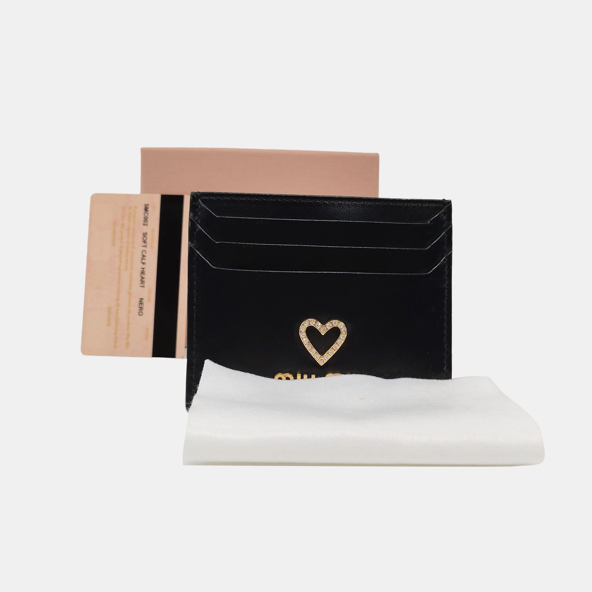 Love Calfskin Black Card Holder