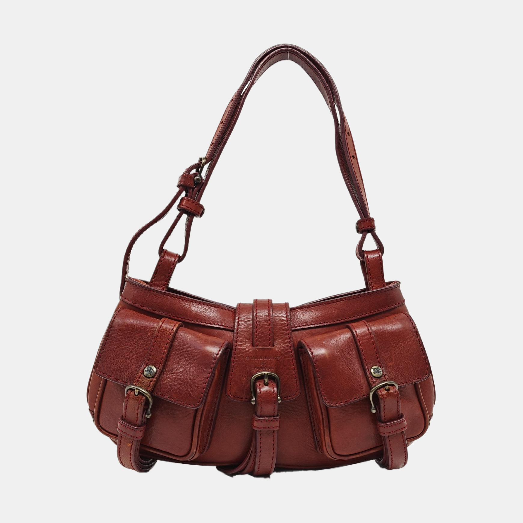 Calfskin Top Handle Bag Brown