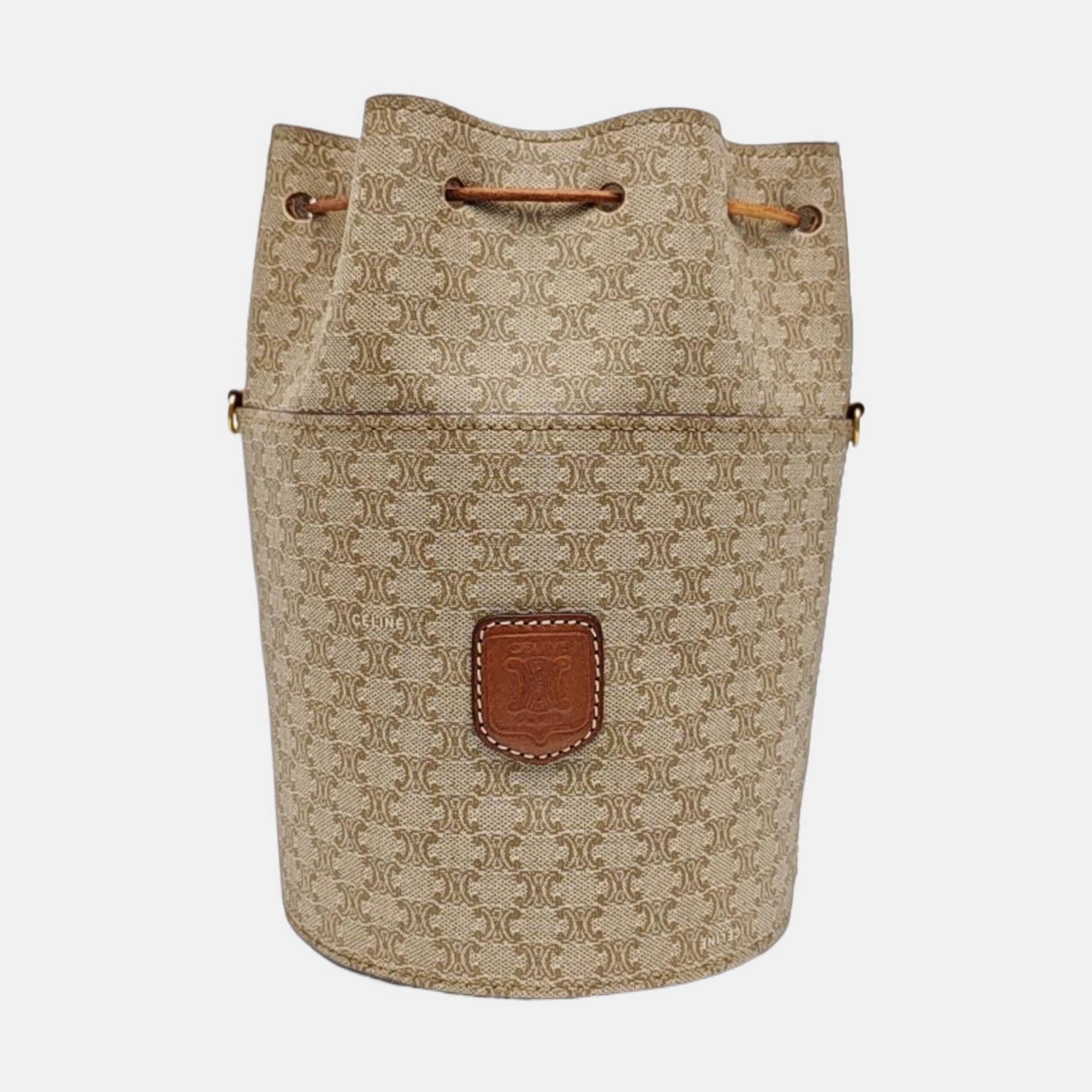 Coated Canvas Clutch Beige