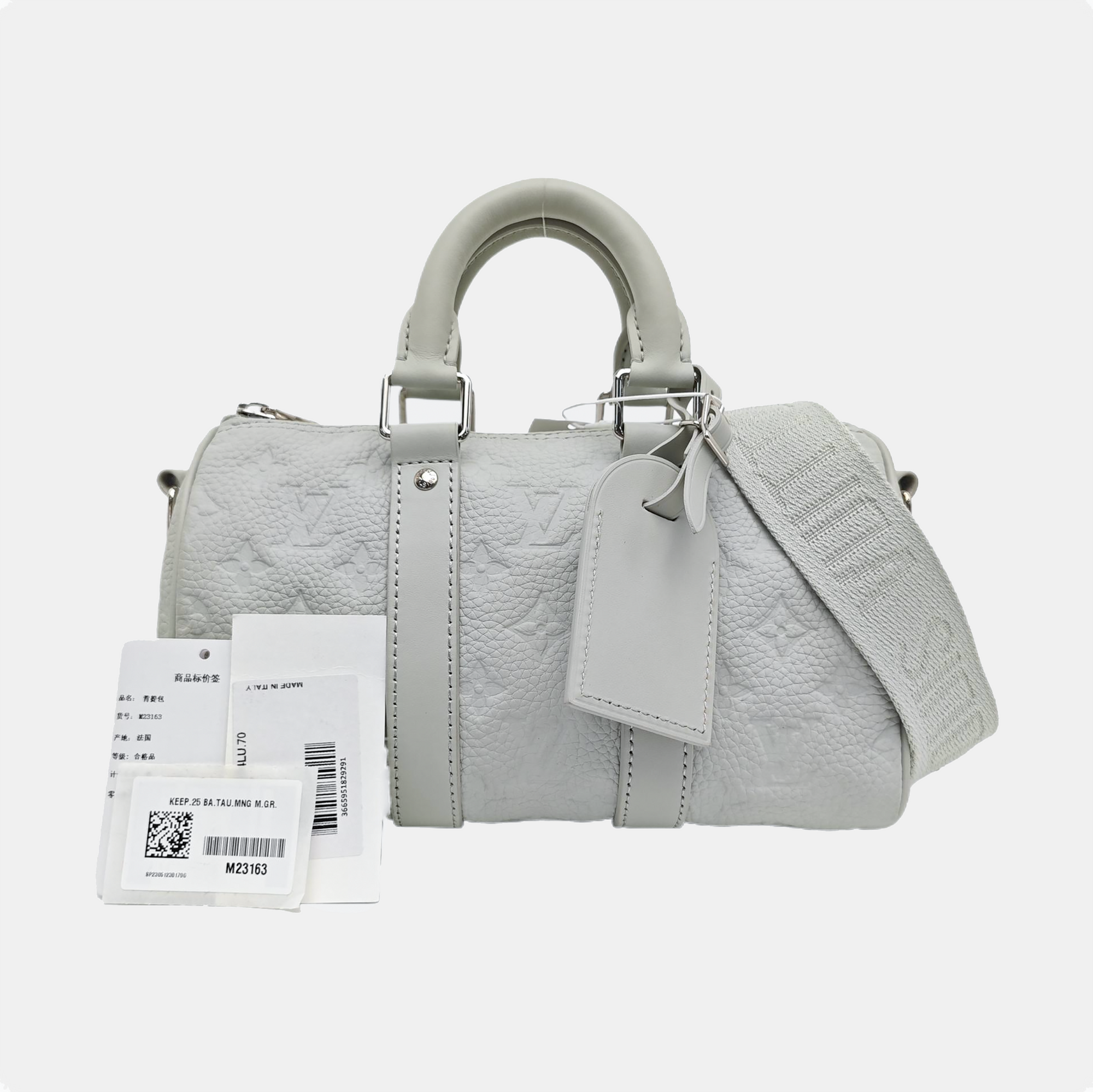 KEEPALL Monogram Calfskin Green