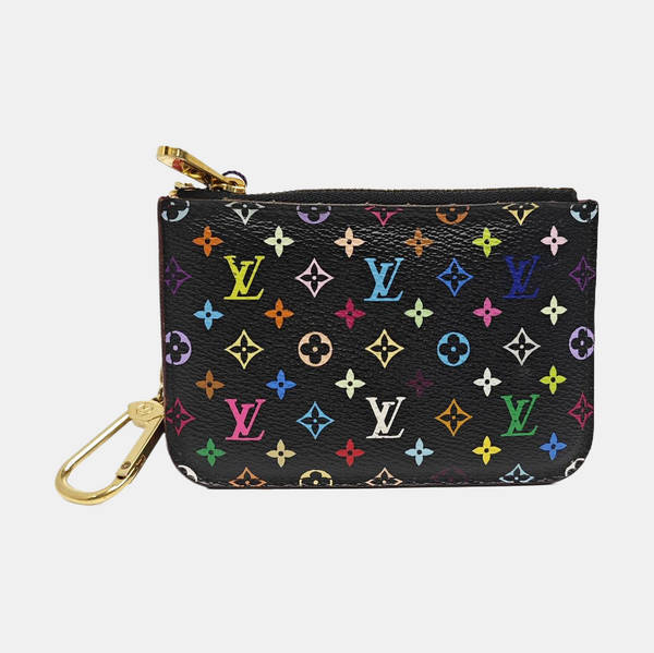 LV × TM Monogram Coated Canvas Coin Purse Black