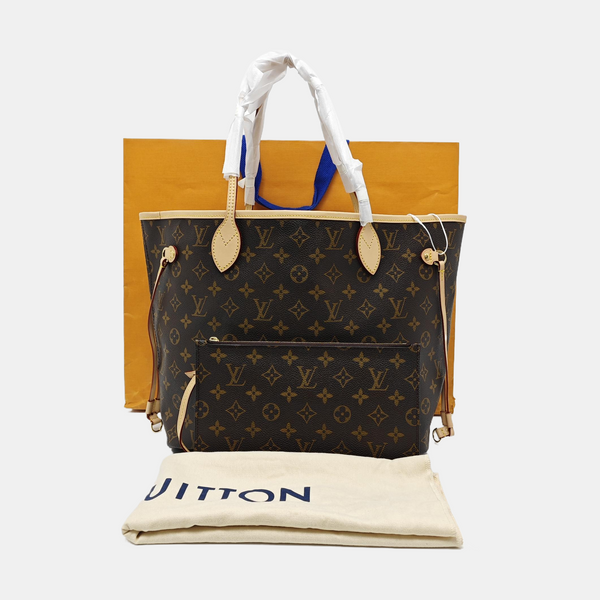 NEVERFULL MM Monogram Coated Canvas Brown