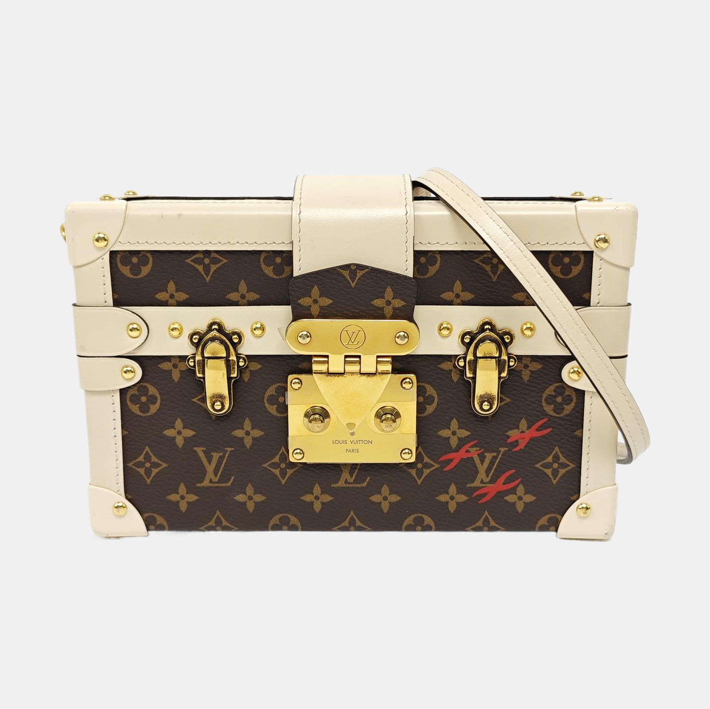 PETITE MALLE Monogram Coated Canvas Brown