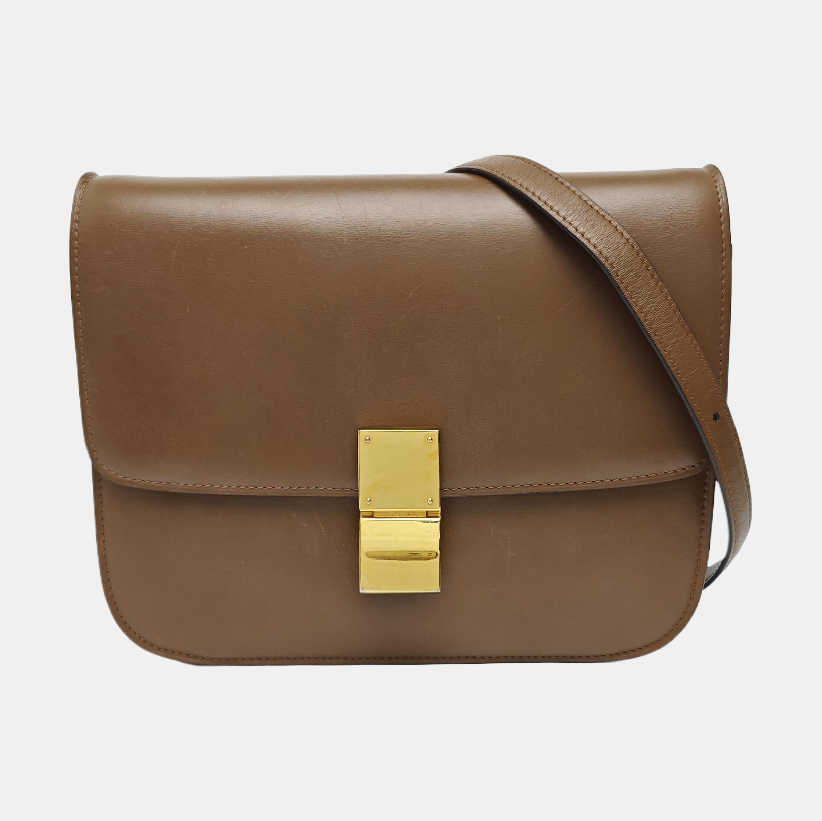 CLASSIC BOX Medium Calfskin Brown
