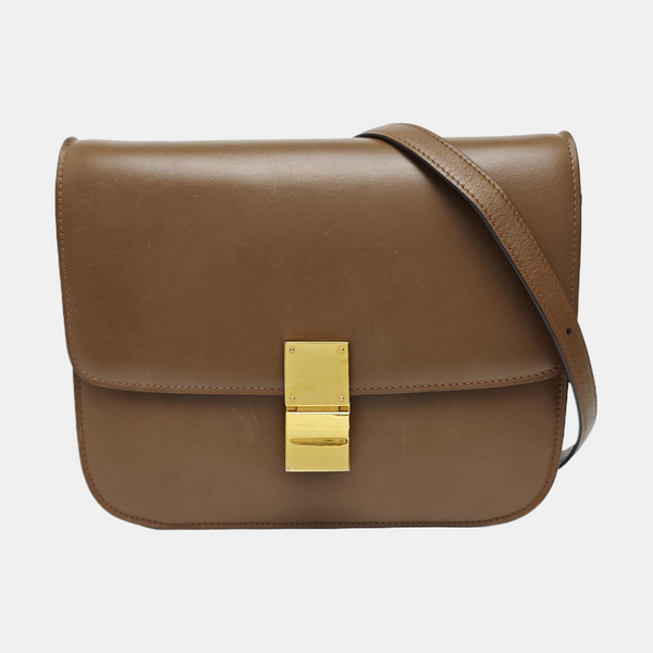 CLASSIC BOX Medium Calfskin Brown
