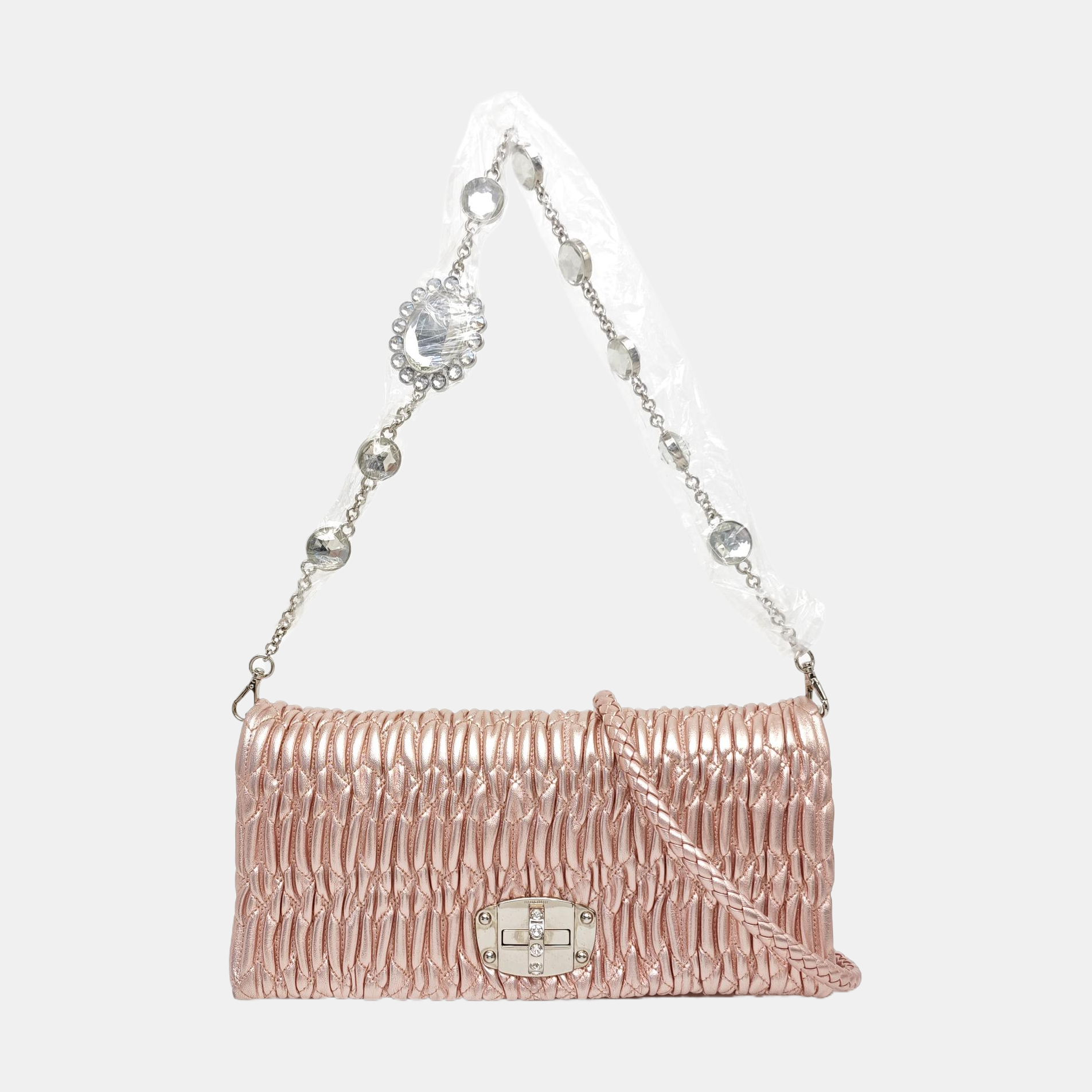 Crystal Quilted Lambskin Pink