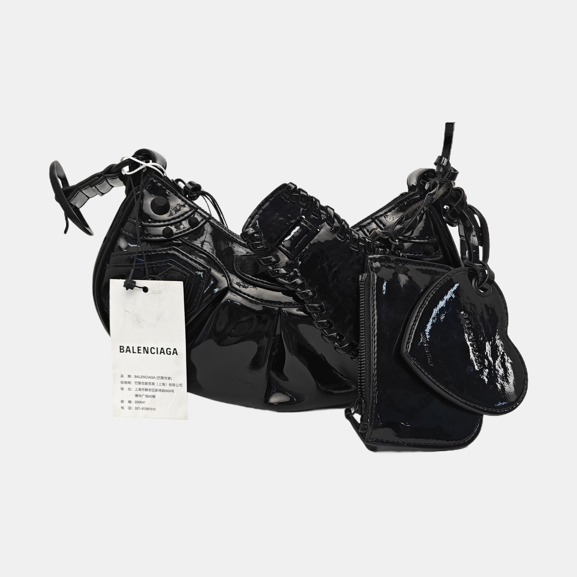 Le Cagole Mini Patent Leather Black