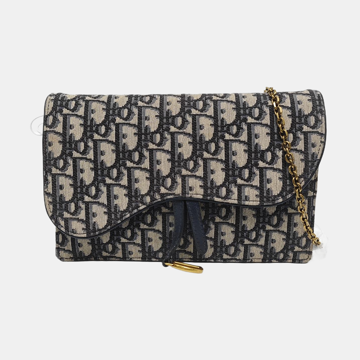Authenticated pre-owned  Saddle Medium Oblique Canvas Blue - Shoulder Bag at Looply