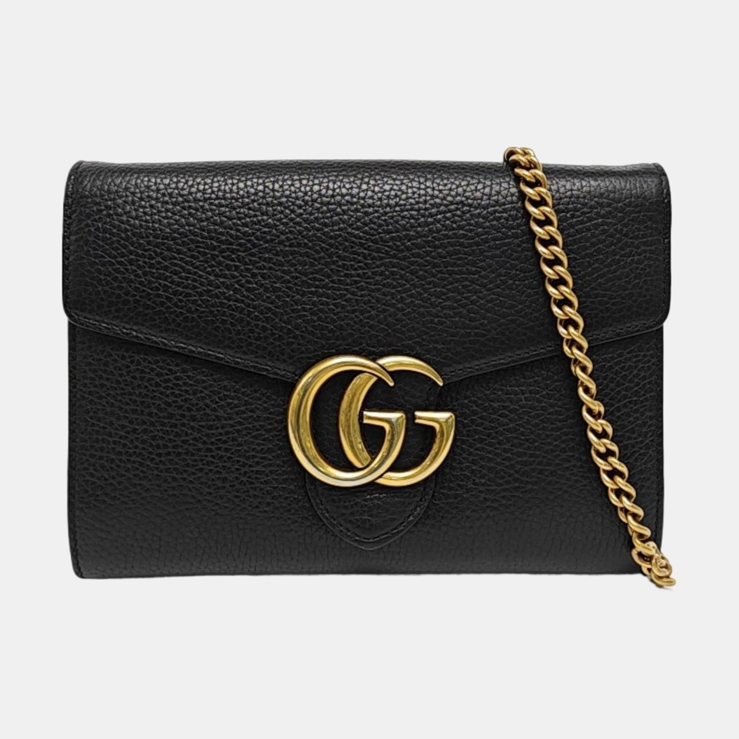 Authenticated pre-owned  GG Marmont Mini Calfskin Black - Shoulder Bag at Looply
