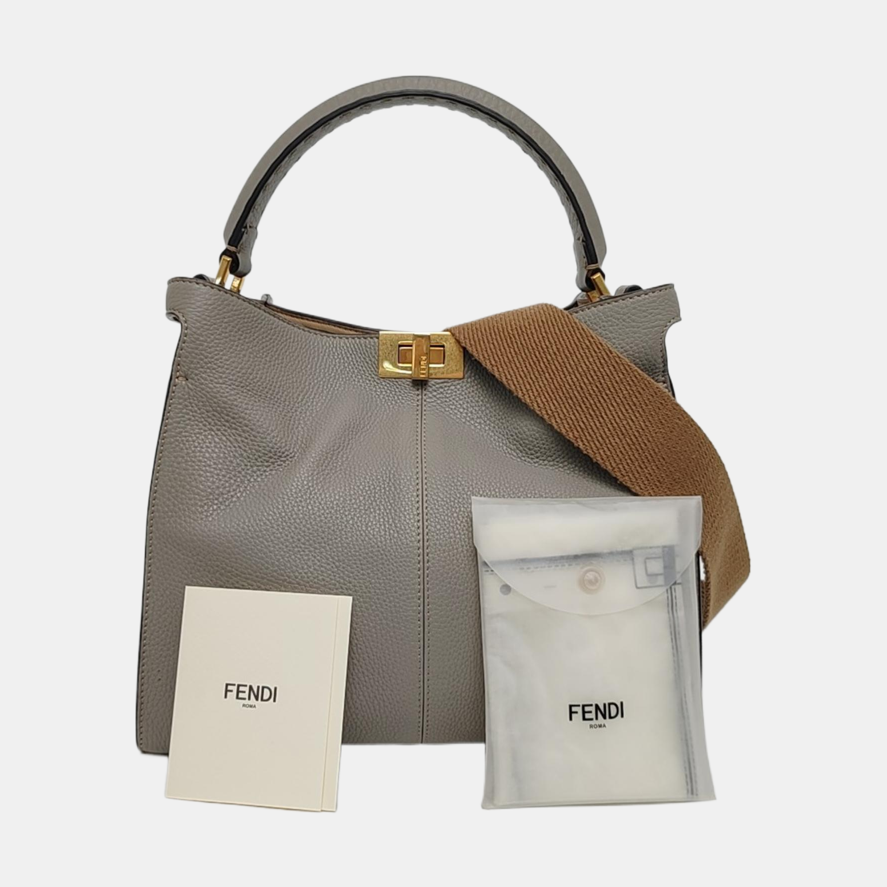 Authenticated pre-owned  Peekaboo Medium Calfskin Grey - Shoulder Bag at Looply