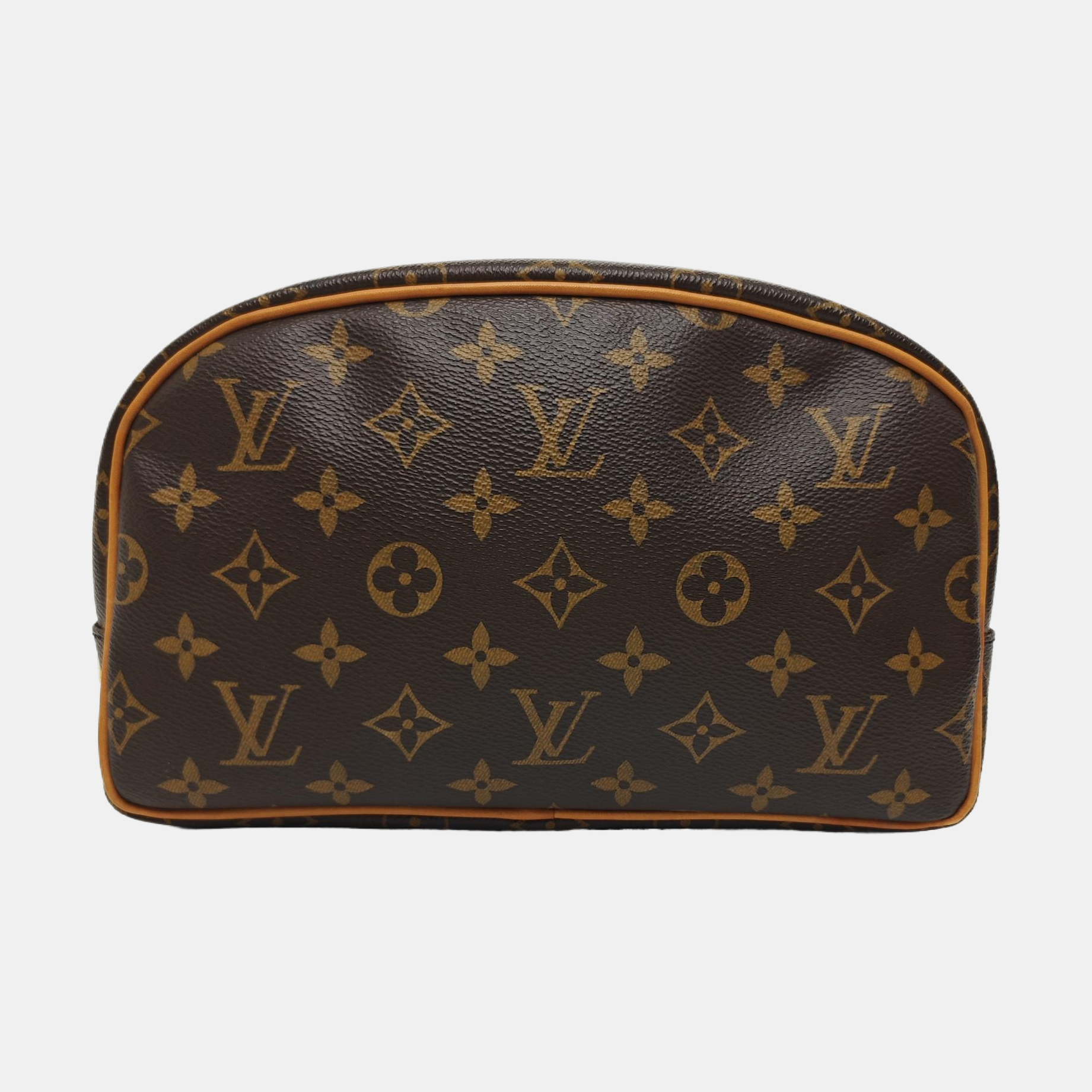 Monogram Coated Canvas Clutch 25 Brown