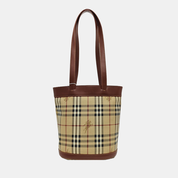 Coated Canvas Bucket Bag Beige