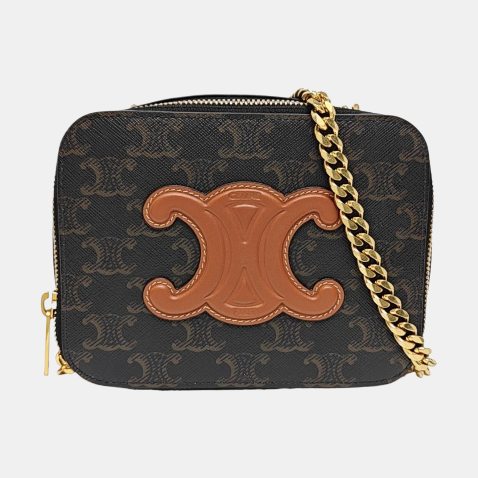 TRIOMPHE Small Quilted Coated Canvas Black