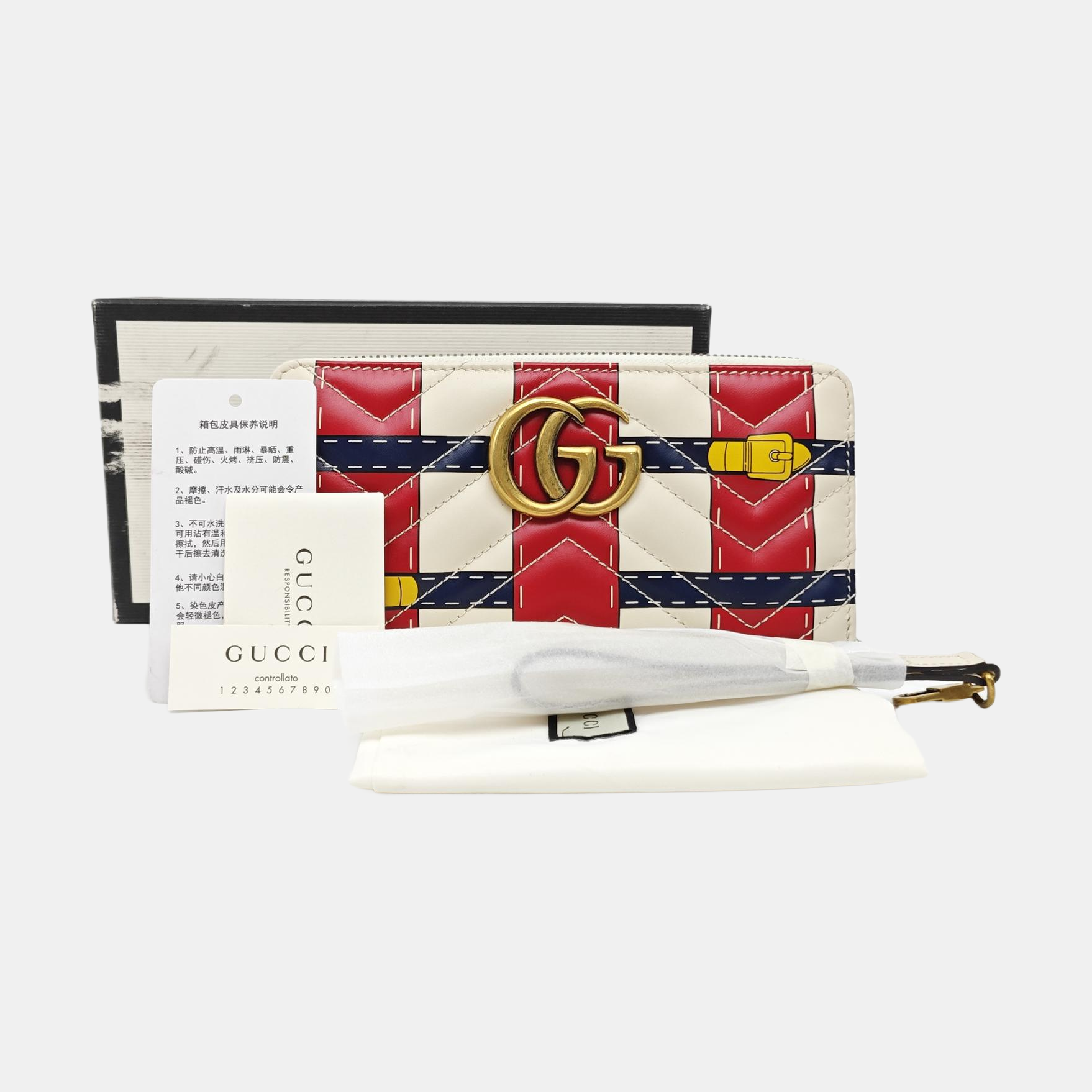 Quilted Calfskin Wallet White