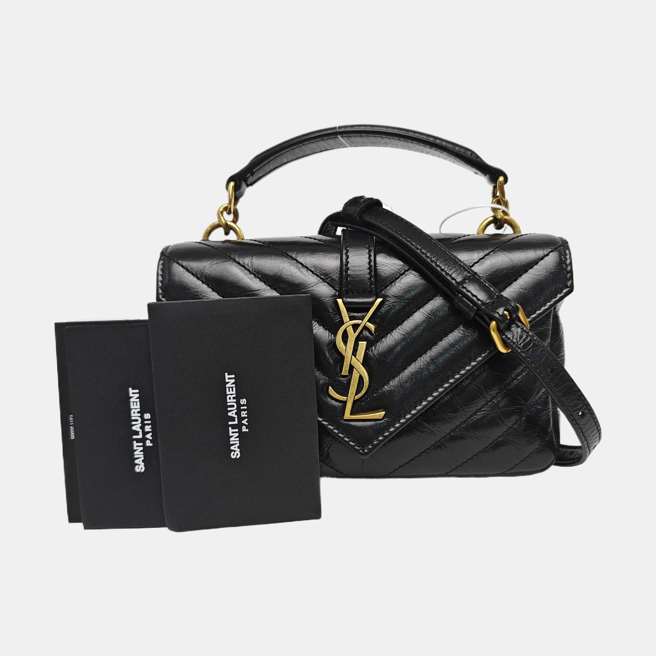 ENVELOPE Small Chevron Calfskin Black