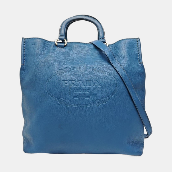 Calfskin Tote Bag Blue