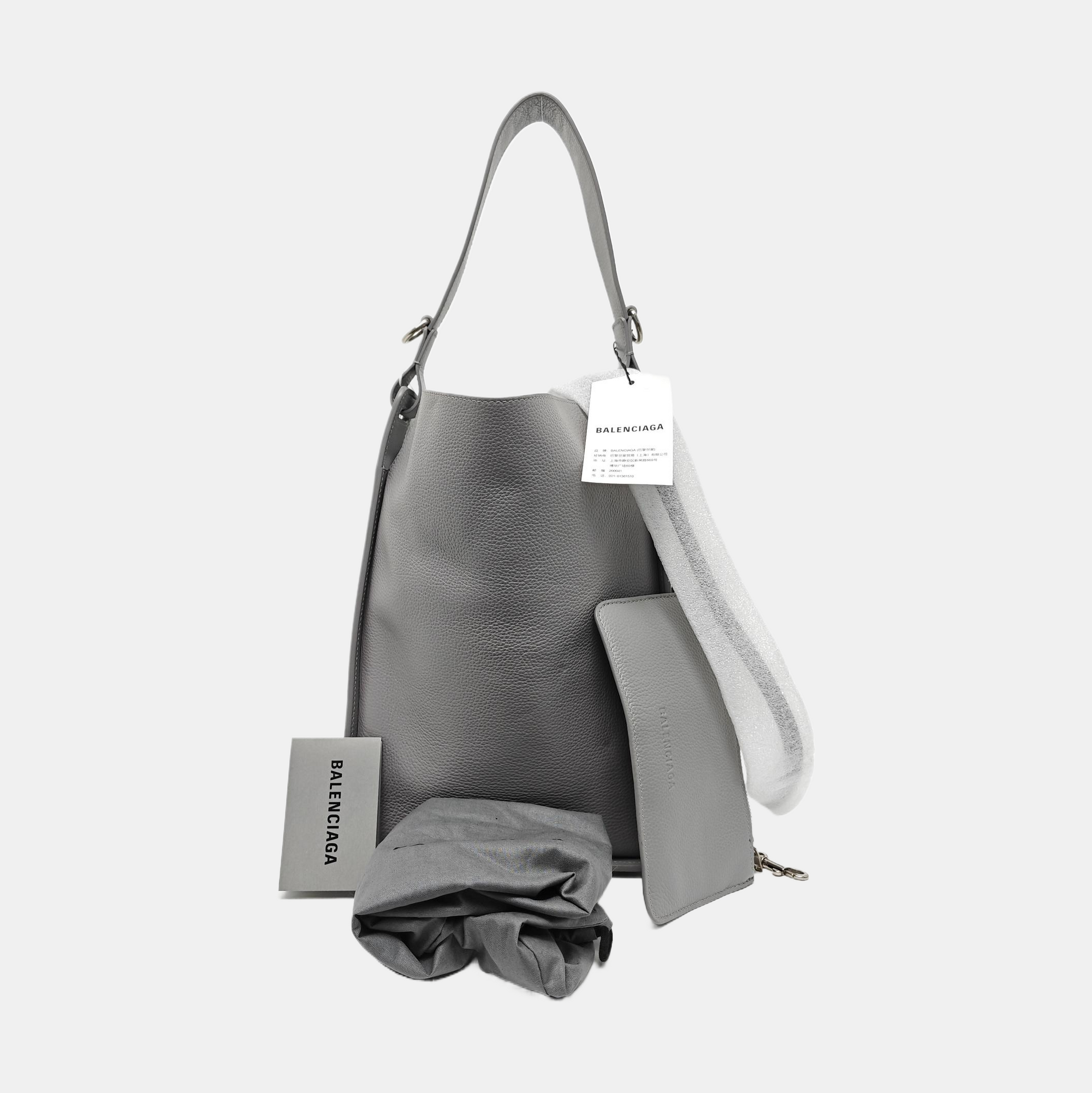 Calfskin Shoulder Bag Gray