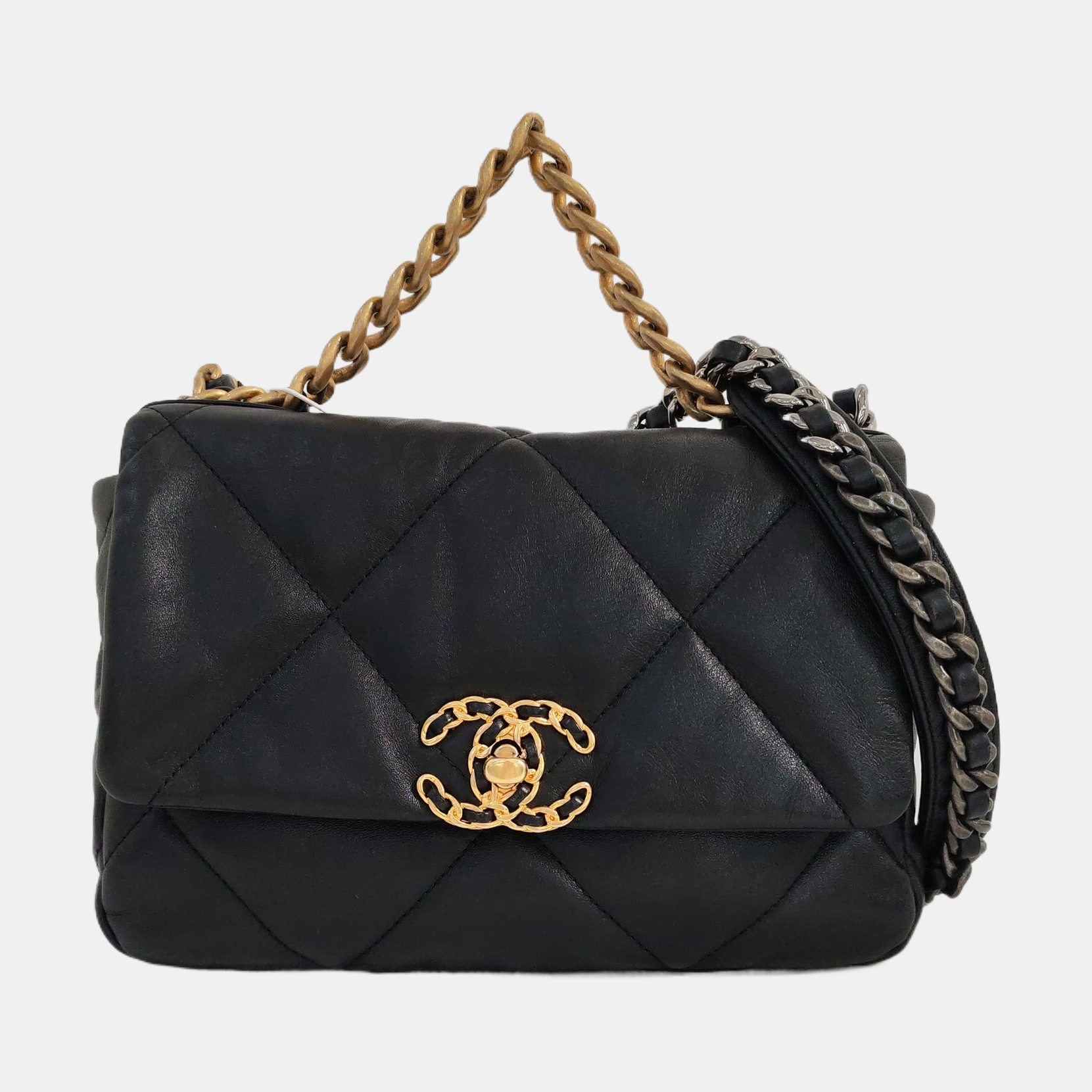 CHANEL 19 Small Quilted Lambskin Black