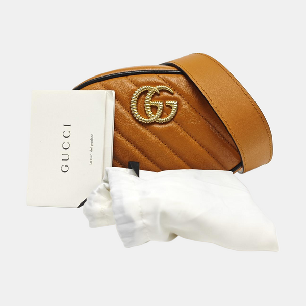 GG Marmont Super Mini Quilted Calfskin Brown