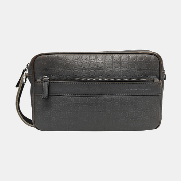 Calfskin Top Handle Bag Gray