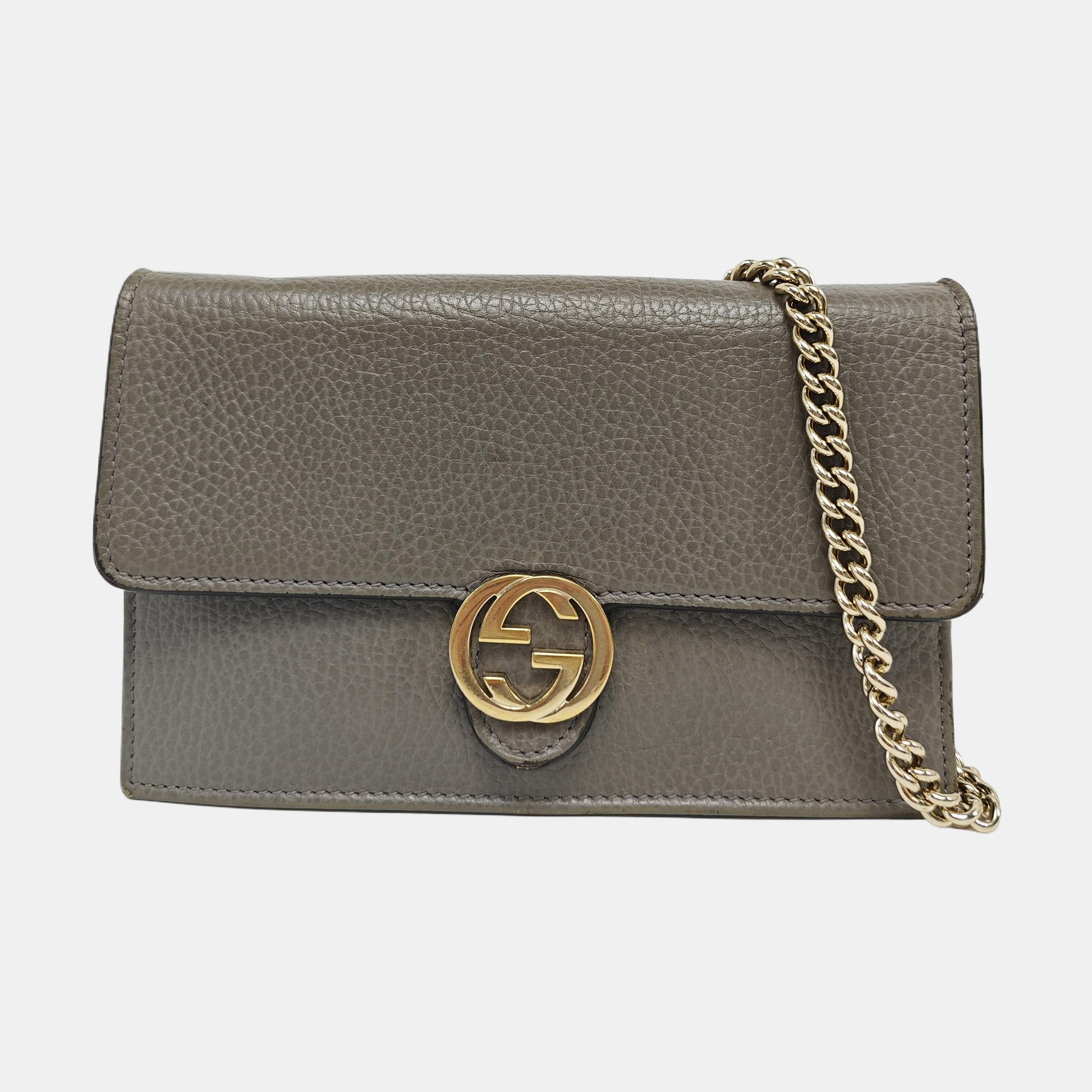 Interlocking G Calfskin Gray