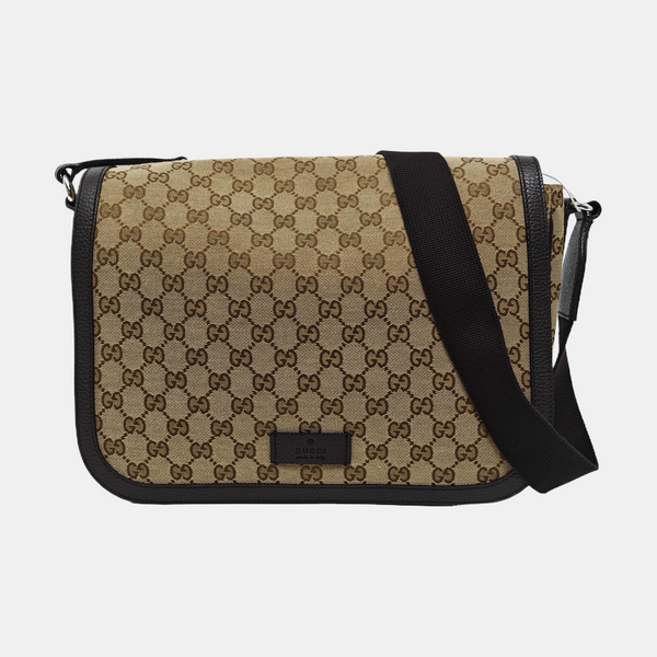 Monogram Fabric Shoulder Bag Beige