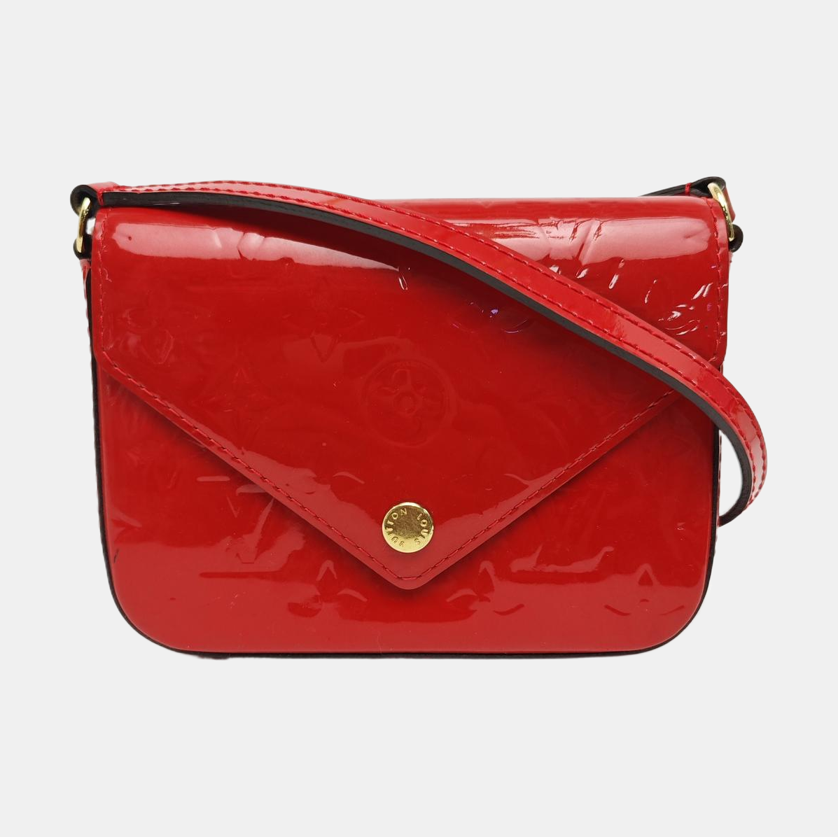 SAC LUCIE Mini Monogram Patent Leather Red